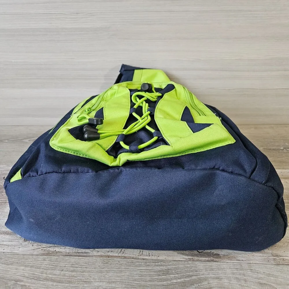 Tommy Hilfiger‎ Logo Blue Lime Green Crossbody Sling Ergo Bag Backpack Vintage
